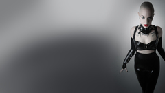 Tattoos woman black gloves