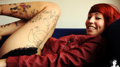 Tattoos Women redheads piercings