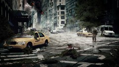 Taxi apocalyptic ny streets cityscapes new york city end of the 