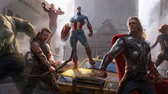 Taxi Iron Man thor concept art captain america The Avengers 
