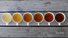 Tea deck Wood tiles cups