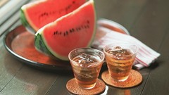 Tea glass fruits watermelons