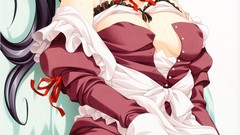 Tears blush anime girls crying cleavage hentai thigh highs no 