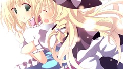 Tears dress hats blondes blush long hair anime girls closed 