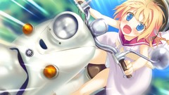 Tears dress Vespa blush anime girls blue eyes short hair braids 