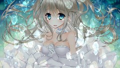 Tears long hair anime girls cleavage wedding dresses Yadapot