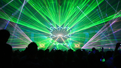 Techno rave Lasers light