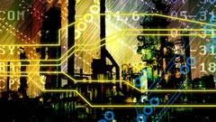 Technology numbers multicolor cityscapes circuits circuit boards