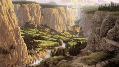 Ted Nasmith waterfalls Rivendell
