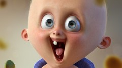 Teeth baby funny 3d blondes blue eyes computer graphics artwork 