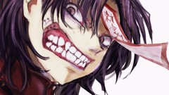 Teeth white background grin Undead scars Ribbons faces angry 