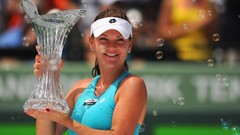 Tennis smiling tennis players Agnieszka Radwanska