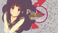 Text Anime blush long hair anime girls school uniforms black 