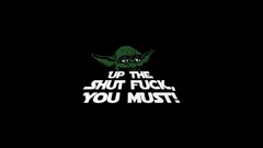Text black background yoda fuck you