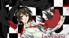 Text blood Anime tie hats gloves blue eyes green eyes brunettes 