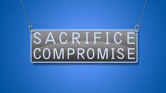 Text blue background sacrifice