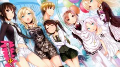 Text cross dress tie Balloons Shorts white hair red eyes 