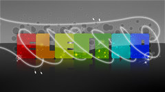 Text electro multicolor