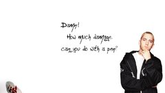 Text eminem white background