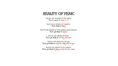 Text fearful mind white