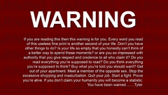 Text Fight Club warning