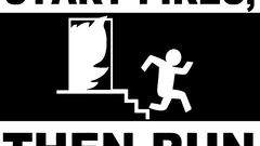 Text fire funny monochrome