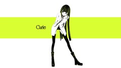 Text glasses white background skirts smiling long hair anime 