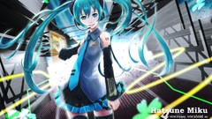 Text headphones tie tattoos skirts long hair headsets hatsune 