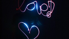 Text love light pocket light trails