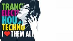 Text love Techno woman headphones electro