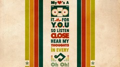 Text retro Typography Lyrics stripes stereo minimalistic 