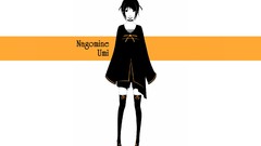 Text Shoes headphones collar white background anime girls short 