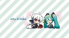 Text Shoes headphones piano tie Chibi white hair red eyes 