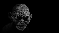 Text Typography black background gollum The Hobbit artwork the 