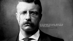 Text Typography faces Quotes grayscale Theodore Roosevelt