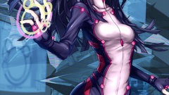 Text vertical long hair anime girls headsets guilty crown open 