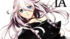 Text white hair long hair blue eyes braids vocaloid ia 