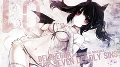 Text wings horns scars devil long hair lingerie brunettes 