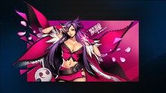 Text woman lips navel Ribbons belts skirts long hair anime 