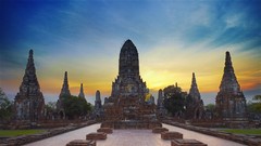 Thailand Temples bing stone buildings Buddhist