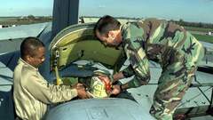 The landing high Packing ground chute crew