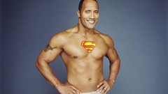 The Rock Actors Dwayne Johnson action smiling Superman Logo