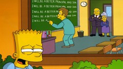 The Simpsons desks classroom Bart Simpson blackboards Seymour 