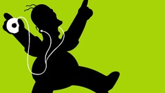 The Simpsons Homer Simpson donut Minimalism green background