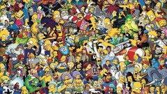 The Simpsons TV series cartoon collage Bart Simpson Lisa Simpson