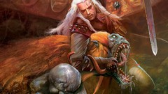 The witcher White Wolf geralt of rivia fantasy art striga