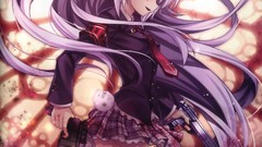 Tie ammunition red eyes holster pistols long hair school 