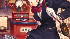 Tie anime girls brunettes uniforms short hair pantyhose 