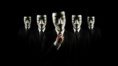 Tie black background V for Vendetta suit Anonymous Guy Fawkes 