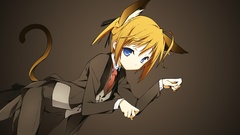 Tie blondes anime girls blue eyes mayo chiki nekomimi animal 